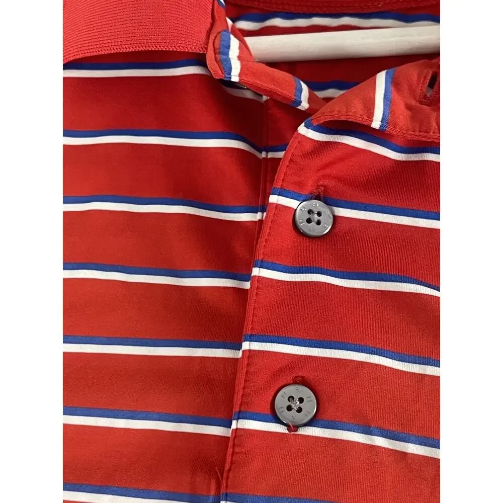 FootJoy Shirt Mens Extra Large Polo Red Striped Short Sleeve Golf XL N38